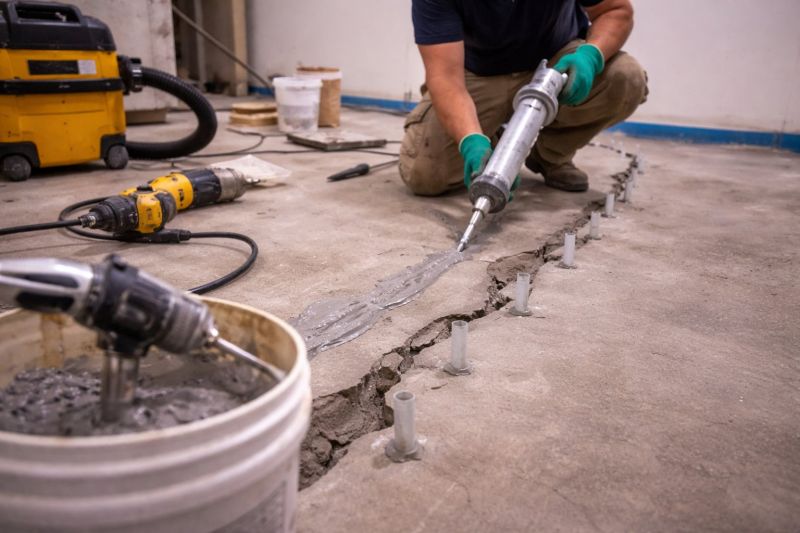Cracked Basement Floor Repair in Sussex County, NJ