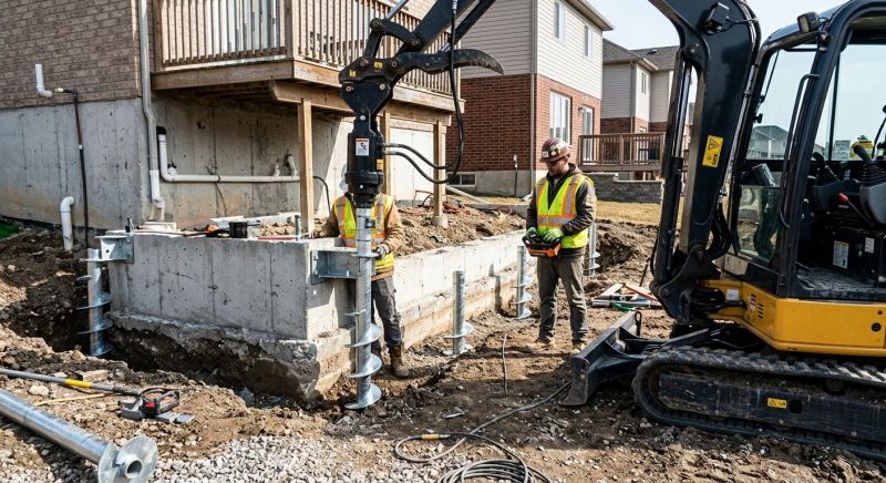 Helical Pile Installation in Sussex County, NJ